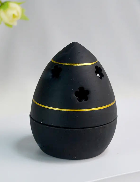 Porta incenso in ceramica - nero