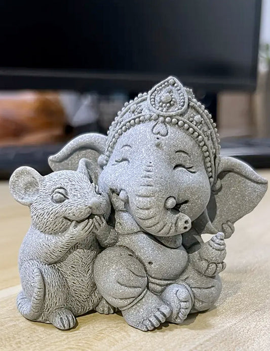 Statua - Ganesh e topolino grande